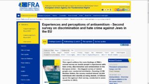 Screenshot FRA: https://fra.europa.eu/en/publication/2018/2nd-survey-discrimination-hate-crime-against-jews