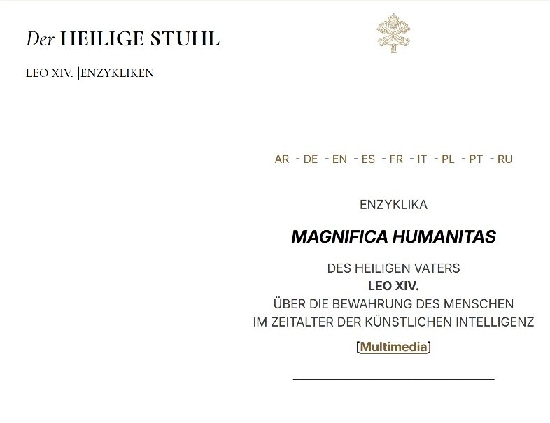 Leo XIV., das Digitalzeitalter und die KI: Die Enzyklika „Magnifica Humanitas“ vom 15. Mai 2026